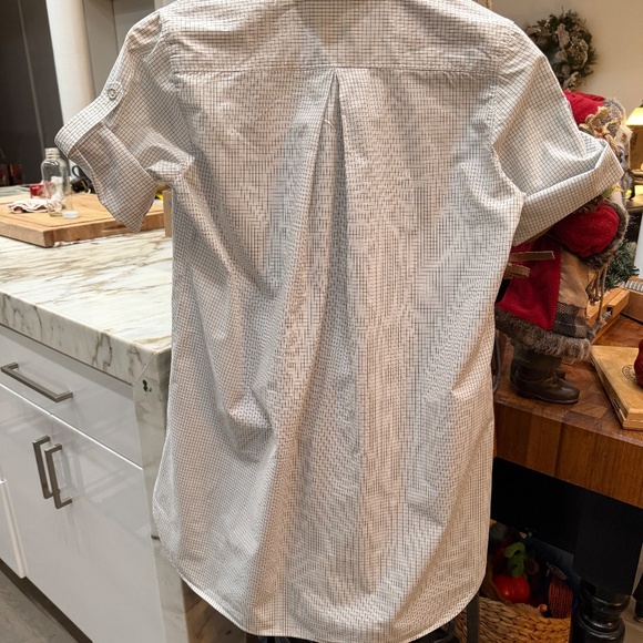 Women's Rag and Bone White Plaid Tunic Shirt. - Picture 3 of 3